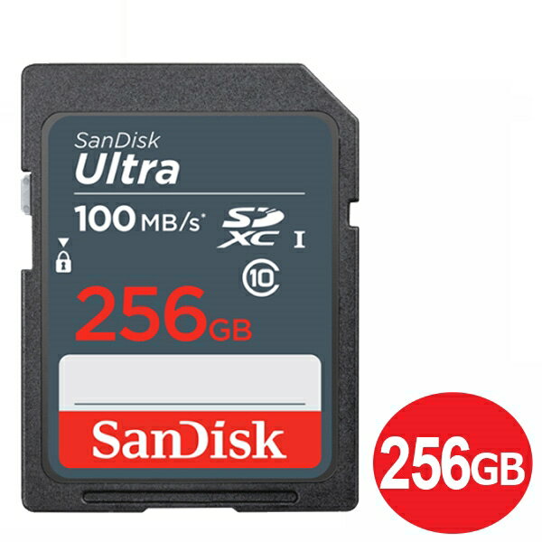 サンディスク SDXCカード 256GB ULTRA Class10 UHS-1 100MB/s SDSDUNR-256G-GN3IN SDカード SanDisk 海外リテール メール便送料無料