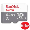 【メール便送料無料】サンディスク microSDXCカード 64GB ULTRA Class10 UHS-1 100MB/s SDSQUNR-064G-GN3MN Nintendo Switch スイッチ推奨 マイクロSD microSDカード SanDisk 海外リテール