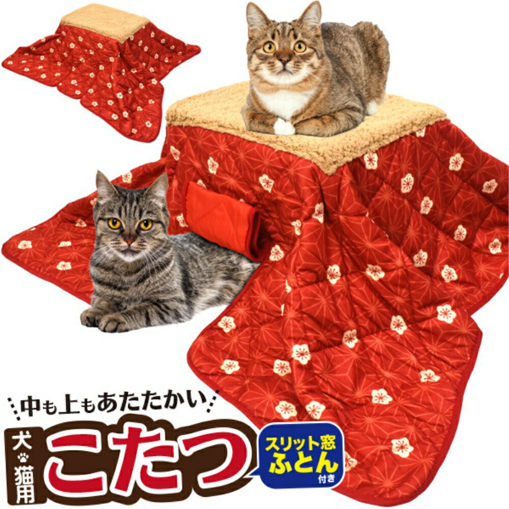 エントリ＆楽天カードポイント10倍！11/5限定【送料無料】犬猫用こたつ ぽかぽかあったかワンニャンコタツセット プラタ HOTKOTA02 ペット用 暖房器具 ペットハウス ベッド