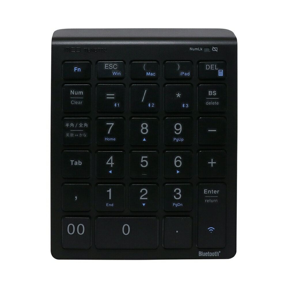ミヨシ Bluetooth ワイヤレステンキー ブラック TENBT02BK 【メール便送料無料】