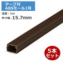 テープ付ABSモール 1号 1m チョコ 5本セット OHM 00-9650 DZ-AMT11-CH-5P 配線モール ケーブルカバー 【送料無料】
