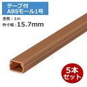 \1Dayポイント7倍!11/1/ テープ付ABSモール 1号 1m ブラウン 5本セット OHM 00-9577 DZ-AMT11-T-5P 配線モール ケー...