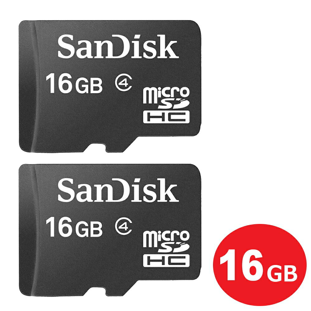 ＼ポイント5倍／サンディスク microSDHCカード 16GB 2枚入り Class4 SDSDQM-016G-B35-2P SanDisk マイクロSD microSD カード 海外リテール品 メール便送料無料
