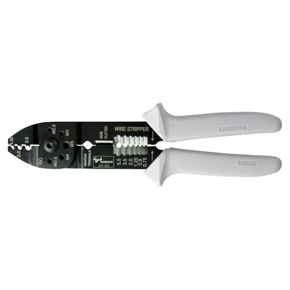 樂天商城 - ツノダ 電工万能圧着ペンチ 裸圧着端子用 230mm DIY 工具 ツール AP-03 【メール便送料無料】