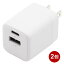 ץ PDб USB-ACŴ 2ĥå 20W Type-C1 Atype1 ۥ磻 USBץ USB-ACŴ PSEǧ IMAC1CUPD20WH-2P ̵