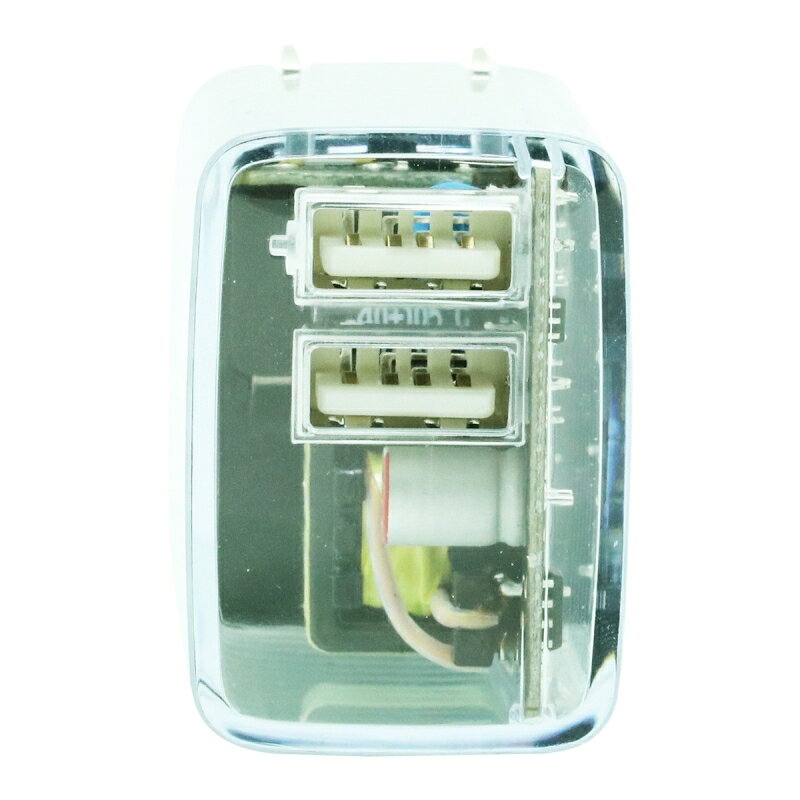 インプリンク クリアUSB充電器 2ポート 2.4A クリア Smart IC搭載 USBアダプター U...