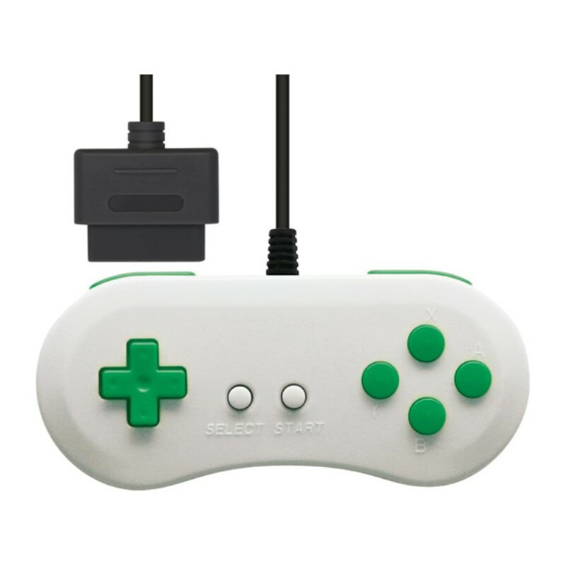 SFC用 コントローラー 2個セット 16ビットコントローラ ホワイトグリーン スーパーファミコン コントローラー コロンバスサークル CC-SF16C-WG-2P 【送料無料】 【最強翌日配送】