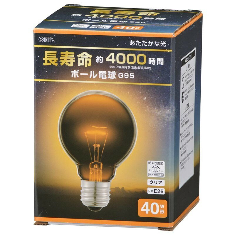 Other - 長寿命ボール電球 E26 40W形 G95 クリア OHM 06-0861 LB-GL9640K-CN 【送料無料】