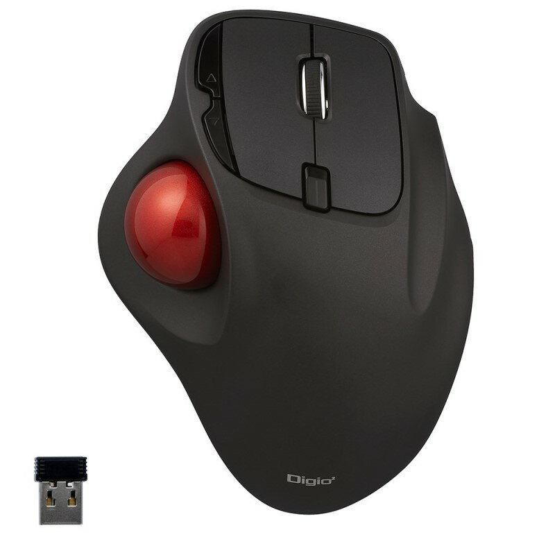 ナカバヤシ 光学式親指トラックボール 2.4GHz 5ボタン ワイヤレスマウス ブラック MUS-TRIF175BK 【送料無料】