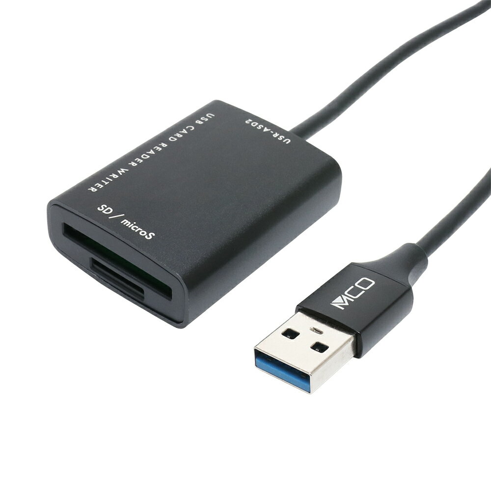 ミヨシ SDカードリーダ・ライタ USB3.2Gen1対応 USB-A 0.7m ブラック USR-ASD2BK 【送料無料】