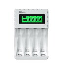 \楽天カードポイント5倍!7/15/ エネループ対応 USB充電器 単3 単4充電池対応 4本同時充電 単3単4混合可 液晶表示付 コンパクト充電器 Libra...