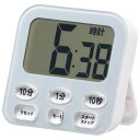 時計付き大画面デジタルタイマー ブルー 08-1556 OHM COK-T141-A 【メール便送料無料】