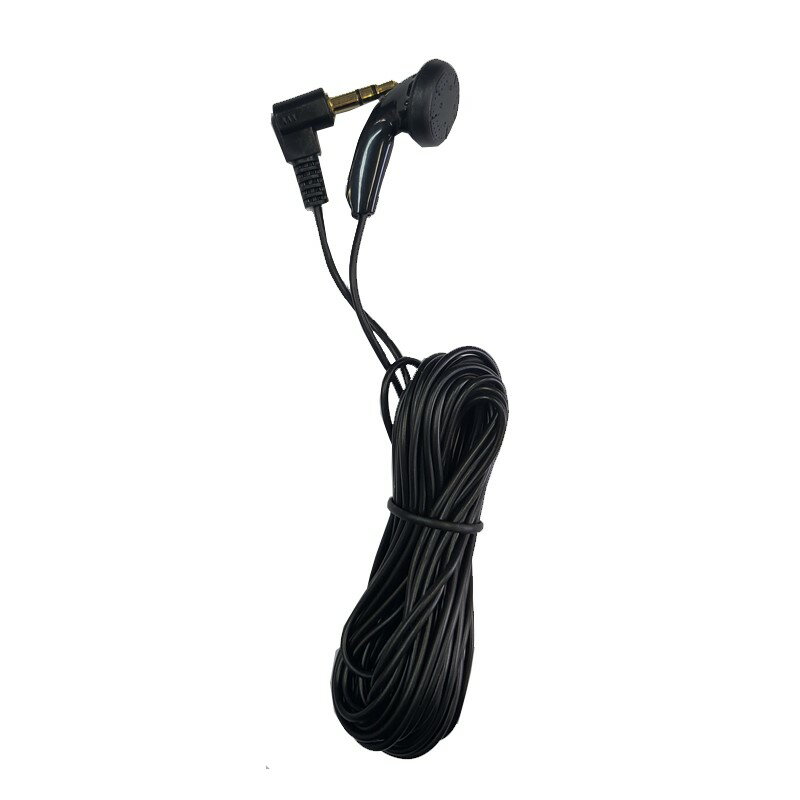 テレビイヤホン 5m 5個 高音質 ロングコード 片耳 有線 3.5mmプラグ 軽量 平型 L型プラグ ステレオイヤホン 3Aカンパニー EAR-LSFT05BK-5P 【メール便送料無料】