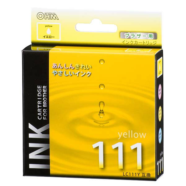 ブラザー 互換インク LC111Y互換 イエロー×1 OHM 01-4185 INK-B111B-Y 【メール便送料無料】