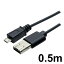 ȥŷɥݥ6ܡ10/25꡿ߥ襷 ǽ microUSB֥ 0.5m ֥å USB-MS25/BK USB֥ б ڥ᡼̵