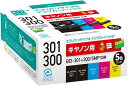 エコリカ CANON用 BCI-301+300/5MP 互換リサイクルインクカートリッジ 5色セット ECI-C301-5P【BCI-300PGBK / BCI...