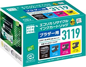 エコリカ LC3119 対応 ECI-BR3119 BK/C/M/Y リサイクルインク 4色セット ECI-BR3119-4P