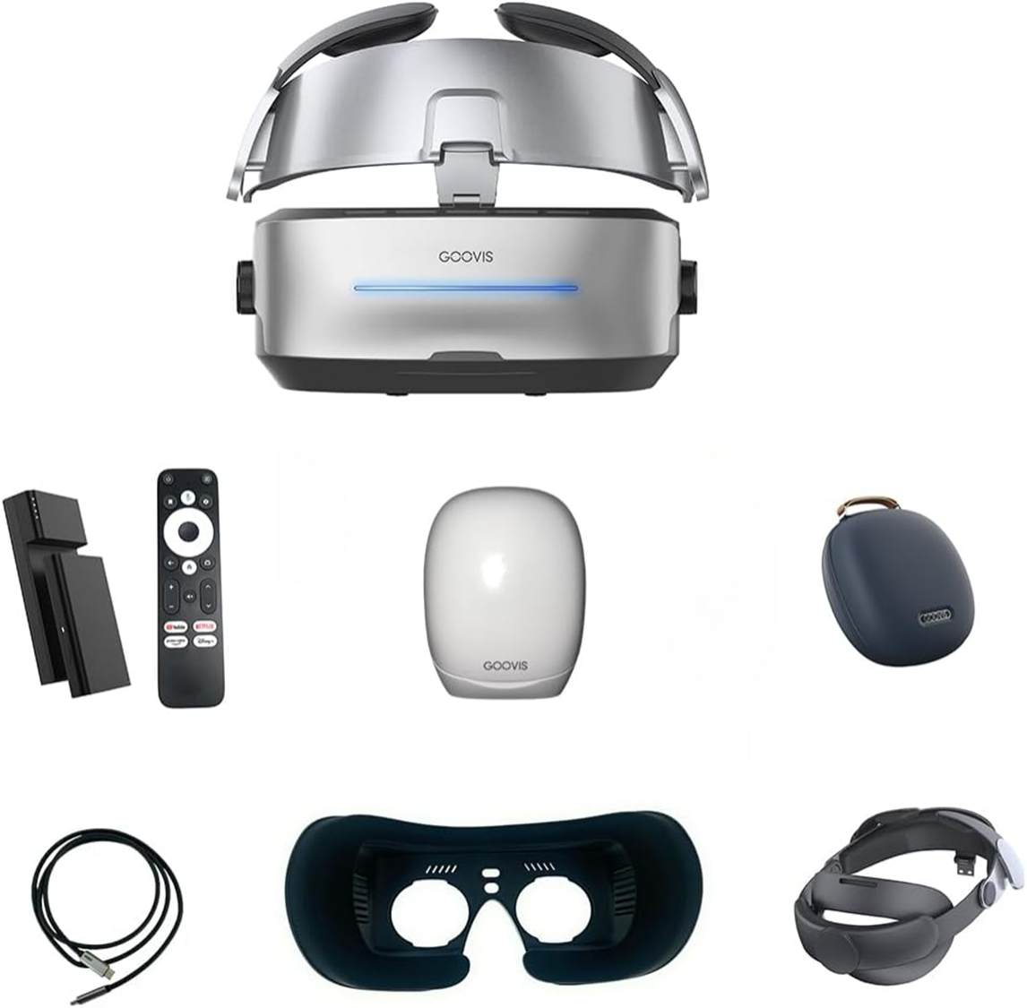 GOOVIS G3 Max オールインセットAll in set (G3本体＋D4＋専用ケース＋各種部品　計7点セット) HMD ヘッドマウントディスプレイ プライベートシアター ゴーグル ヘッドセット AMAZON プライム Netflix Youtube ゴルフ 野球 漫画 映画 PS5ゲーム機 スマホンTYPEC接続可