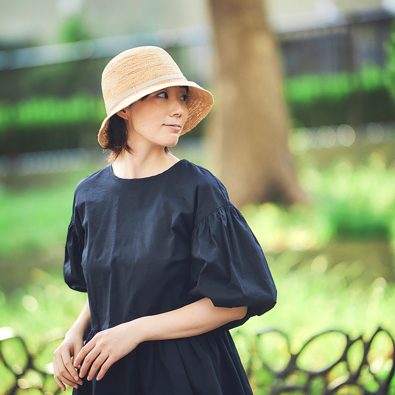 田中帽子店　Gina ジーナ ラフィア ショートクロッシェ 麦わら帽子 ストローハット...