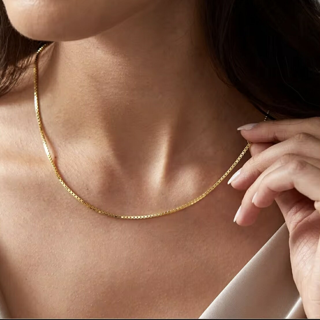Rakuten - 【4H限定 P6倍】20：00～ SALE サージカルステンレス 316L 金属アレルギー対応 18K ネックレス チェーン シルバー ゴールド PVDコーティング 45cm 50cm シンプル ベネチアンチェーン スネークチェーン アジャスター 1000円ポッキリ レディース メンズ 送料無料