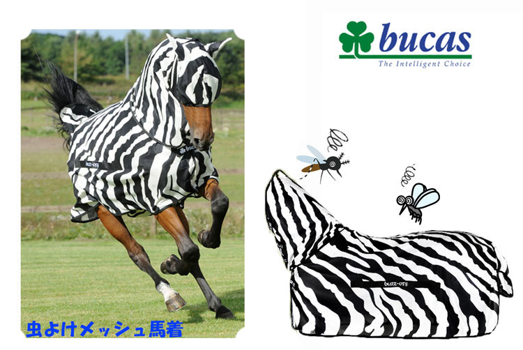 【5/20 新入荷】 【bucas/ビューカス 】バズオフゼブラフライシート/虫除けメッシュ薄馬着/夏のオススメ商品/