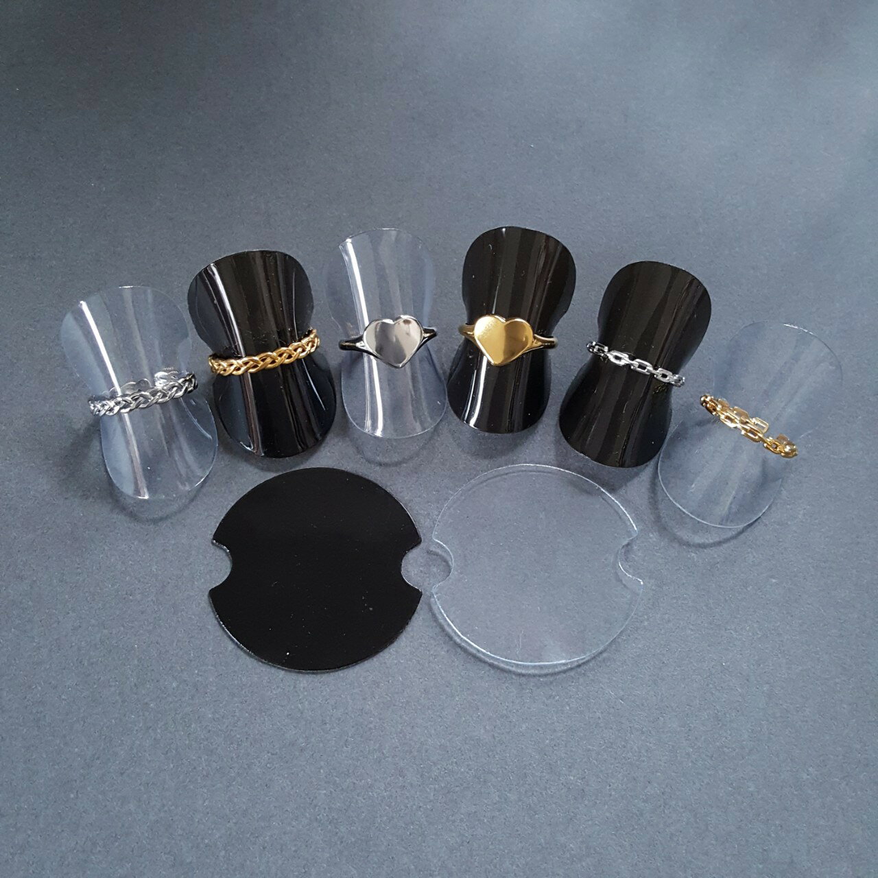 5枚セット リング用 ディスプレイシート PVC プラスチック 展示 リング立て 指輪 スタンド 撮影用 ディスプレイ 什器 ハンドメイド素材 手芸 3k 3kstore-10000566 3K the parts store サンプル画像2
