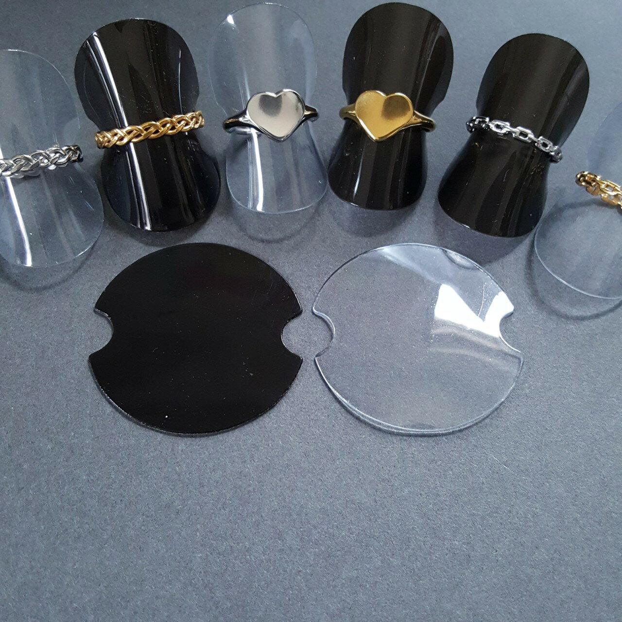 5枚セット リング用 ディスプレイシート PVC プラスチック 展示 リング立て 指輪 スタンド 撮影用 ディスプレイ 什器 ハンドメイド素材 手芸 3k 3kstore-10000566 3K the parts store サンプル画像3