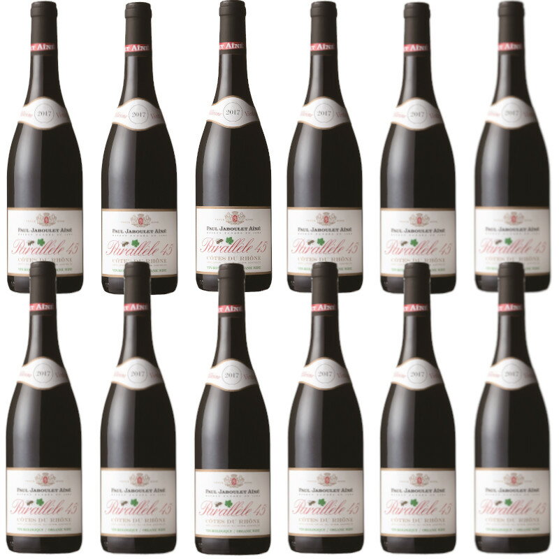 《12本セット》ポール・ジャブレ・エネ コート・デュ・ローヌ パラレル45 ビオ ルージュ 750ml 14度 MW【誕生日プレゼント ワイン お酒 宅飲み お祝い お中元 ギフト お歳暮 赤ワイン フランス】