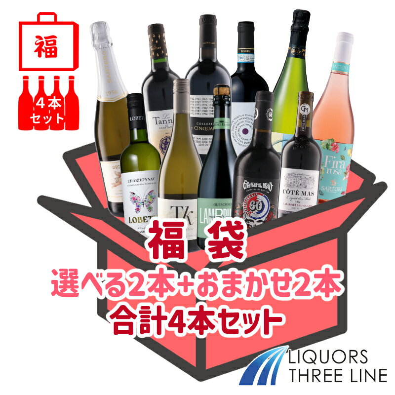 楽天リカーズ　スリーライン【関東限定送料無料】お得ワイン福袋 選べる『選べる2本＋おまかせ2本』合計4本セット or『選べる3本＋おまかせ3本』合計6本セット／高評価ワインが必ず入る！MO【果実酒】