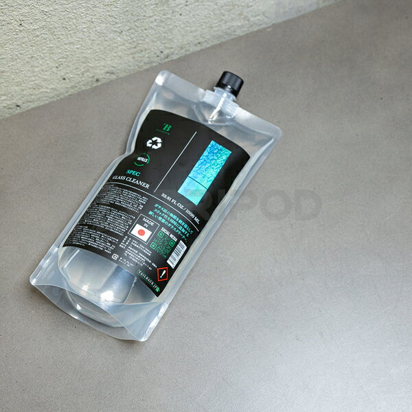 Rakuten - テールバック/スペック -補充用1000ml- Glass Cleaner ガラス面の油膜を剥ぎ落としてスリック性を同時に追加する新しい発想のガラスクリーナー。
