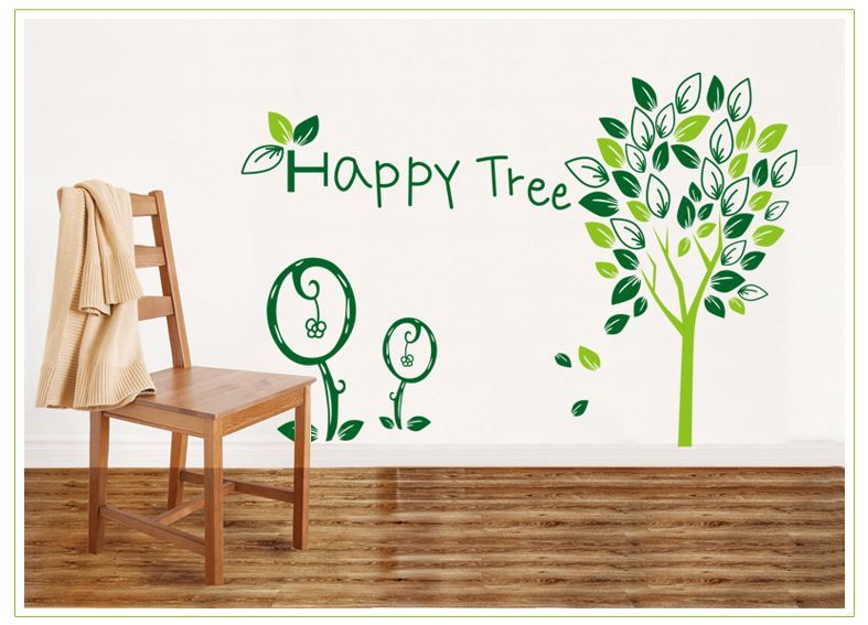 ウォールステッカー Green Tree 壁紙 シール 賃貸OK はがせる 剥がせる DIY 模様替え インテリア 木 樹木 ツリー 植物 葉っぱ リーフ 緑 癒し お花 フラワー 送料無料ネコポス全国送料無料 母…