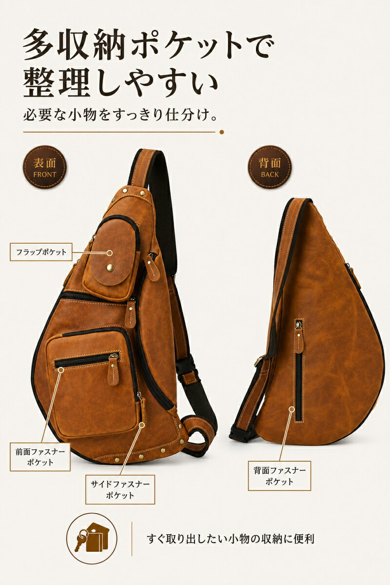 ＼半額／本革ボディバッグ マチ拡張 大容量 ボディバッグ 本革 メンズ 厚手牛革 オイルレザー アウトドア 旅行 レジャー 本革鞄 牛革 男女兼用 旅行 オシャレ 便利 iPad対応 ワンショルダーバッグ 送料無料 プレゼント 父の日 3qee-10002507 3Qee本革バッグ&アート サンプル画像3