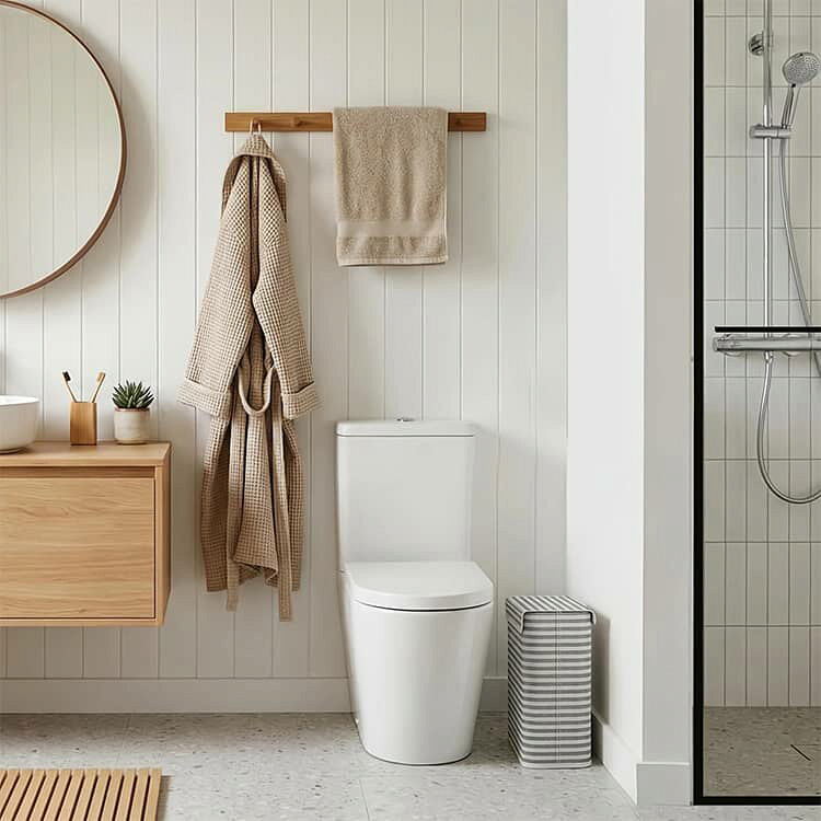 3Q楽天市場店のトイレ収納 収納ボックス フタ付き ペーパーボックス 12ロール トイレットペーパー収納 収納ケース ストッカー 目隠し 省スペース トイレ収納 スリム 隙間収納 トイレットペーパー カゴ 大容量 おしゃれ 折りたたみ コンパクト｜アングル3