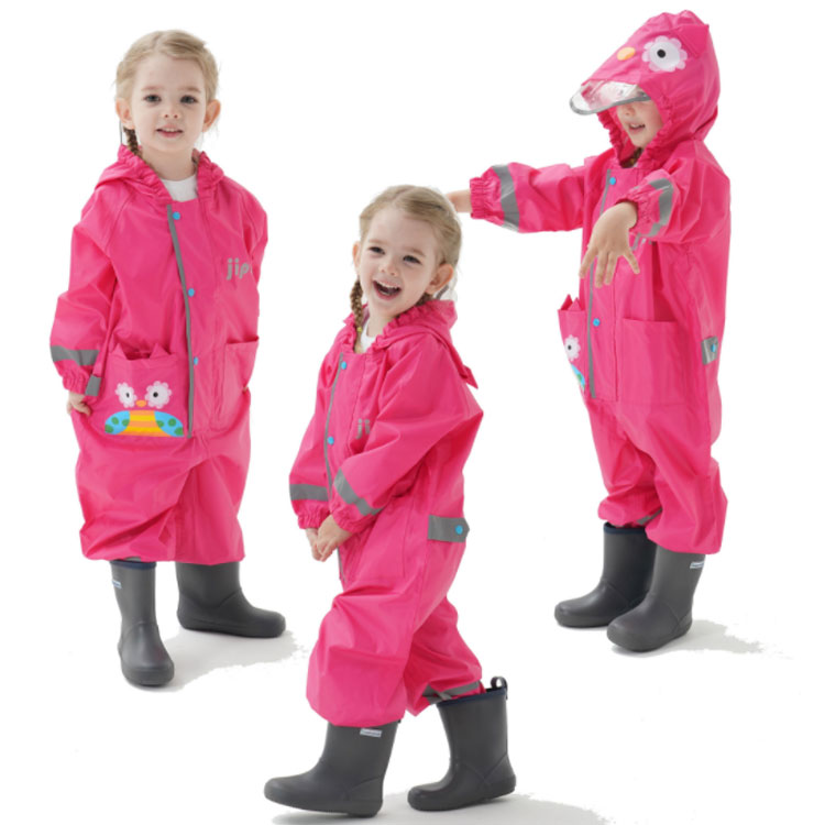 撥水 長袖 つば付き 遊び着 女の子 子供用 レインコート レインスーツ レインウェア ベビー 可愛い レインパンツ 砂場着 収納ポーチ付き 男の子 水遊び レインロンパース つなぎ 通学 通園 アウトドア 反射テープ お洒落