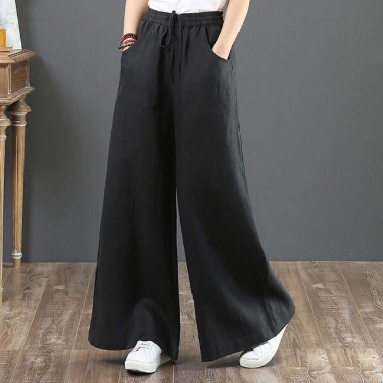 フレアワイドパンツ リネン ロングパンツ ワイドパンツ リネンパンツ 麻 ガウチョ...