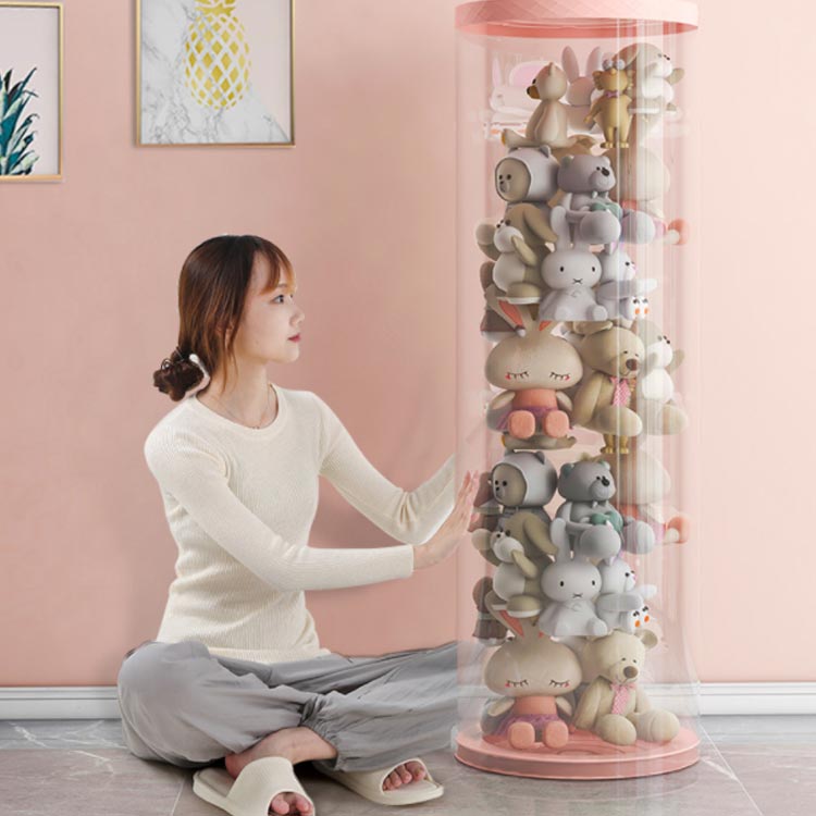 ぬいぐるみ収納 pvc筒 クリア収納バケツ 透明円柱のぬいぐるみ収納ケース 防塵 防湿 大容量収納 ぬいぐるみ収納桶 透明円柱のぬいぐるみ収納 陳列棚 陳列ケース DIY 展示ボックス ぬいぐるみ収納箱 人形収納かご 人形収納柱 [3]