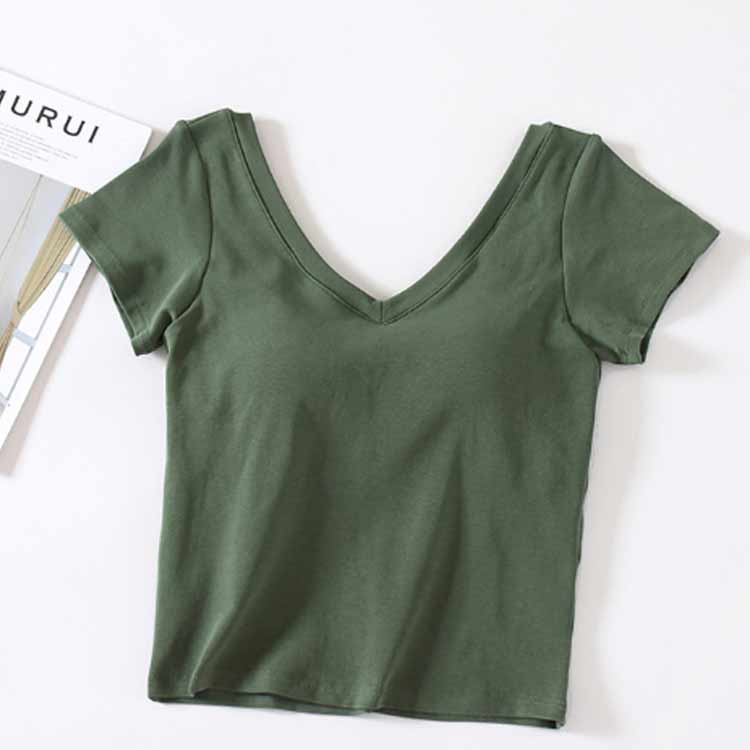 半袖 tシャツ ショート丈 ブラトップインナー 半袖インナー Tシャツ レディース 部屋着 カップ付 カップ付き 大きいサイズ カップ付き 夏 ブラ付き カットソー トップス インナー シンプル 無地 カジュアル 3qshop-10006102 3Q楽天市場店 サンプル画像3