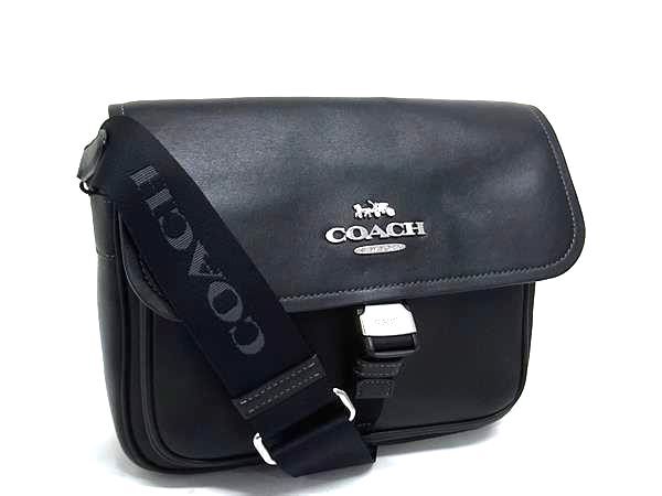 乐天商城 - COACH コーチ ショルダーバッグ CR098 ブラック レザー ユニセックス シルバー金具 美品【本物保証】【中古】