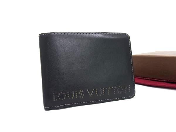 乐天商城 - LOUIS VUITTON ルイヴィトン 二つ折り財布 キュイールベキア ポルトフォイユ ミュルティプル M95525 ノワール レザー メンズ 札入れ【本物保証】【中古】