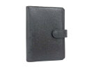 LOUIS VUITTON ルイヴィトン スケジュール帳 アジェンダPM R20426 アルドワーズ ブラック系 タイガ メンズ 6穴式【本物保証】【中古】