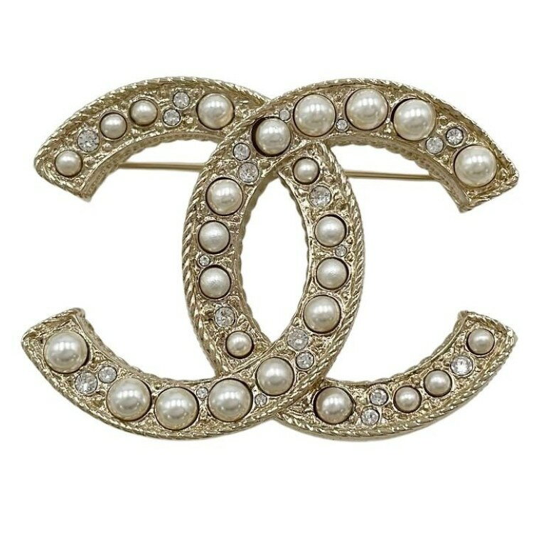 乐天商城 - CHANEL シャネル ブローチ ココマーク A64762 ゴールド系 GP レディース パール ラインストーン 美品【本物保証】【中古】