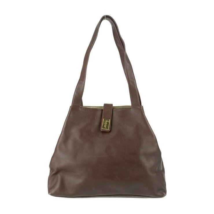 FRED HAYMAN BEVERLY HILLS トートバッグ ショルダートート - ブラウン レザー レディース ゴールド金..