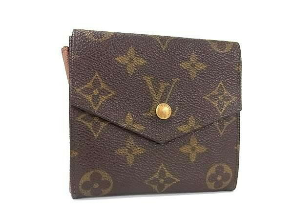 乐天商城 - LOUIS VUITTON ルイヴィトン 三つ折り財布 ポルトモネビエ カルトクレディ M61660 ブラウン系 モノグラム レディース Wホック 美品【本物保証】【中古】