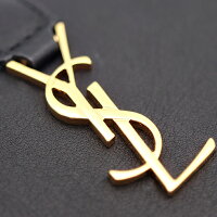 新品未使用展示品SAINTLAURENTPARISサンローランパリYSLLINEエンベロープウォレット二つ折り短財布カードケース名刺入れ423483カーフスキンブラック【本物保証】【中古】