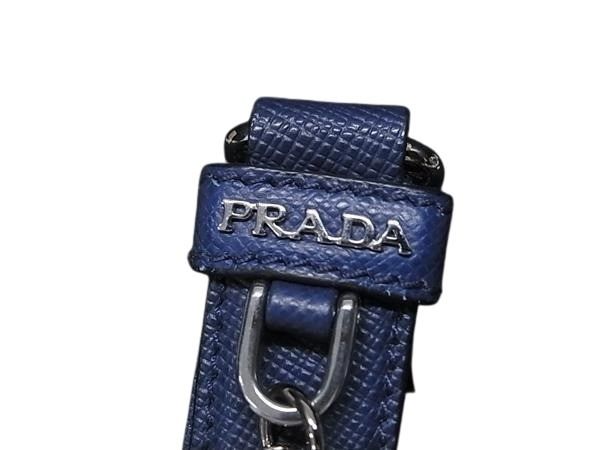 PRADA プラダ バッグチャーム ブルー サフィアーノレザー ユニセックス ロボット【本物保証】【中古】 2