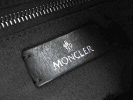 【中古】美品MONCLERモンクレール2WAYトートバッグナイロンキルティング×レザーブラック×ネイビー【本物保証】