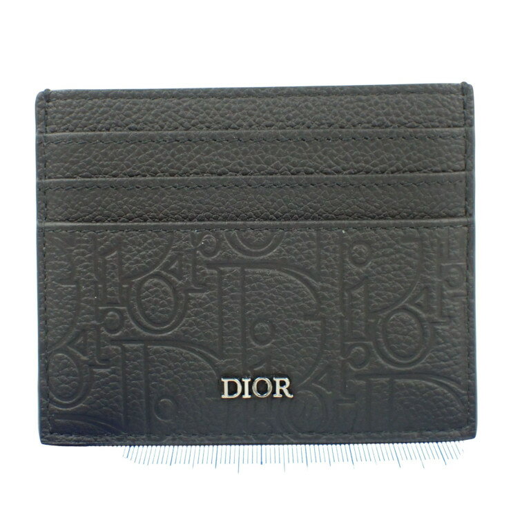乐天商城 - Christian Dior クリスチャンディオール カードケース グラビティ カードホルダー 2ESCH135FLG_H00N ブラック カーフスキン ユニセックス 新古未使用展示品【本物保証】【中古】