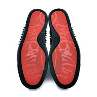 美品CHRISTIANLOUBOUTINクリスチャンルブタンハイカットスニーカーLOUISSPIKESFLATルイススパイクス1101083-B049-1718AWレザーブラックメーカーサイズ401/2参考サイズ25.5cm【本物保証】【中古】