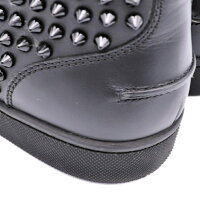 美品CHRISTIANLOUBOUTINクリスチャンルブタンハイカットスニーカーLOUISSPIKESFLATルイススパイクス1101083-B049-1718AWレザーブラックメーカーサイズ401/2参考サイズ25.5cm【本物保証】【中古】
