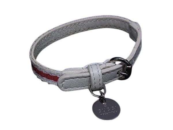 GUCCI グッチ ブレスレット チャリティー ブレス LOVES YOU 282572 ホワイト レッド レザー×キャンバス ユニセックス【本物保証】【中古】